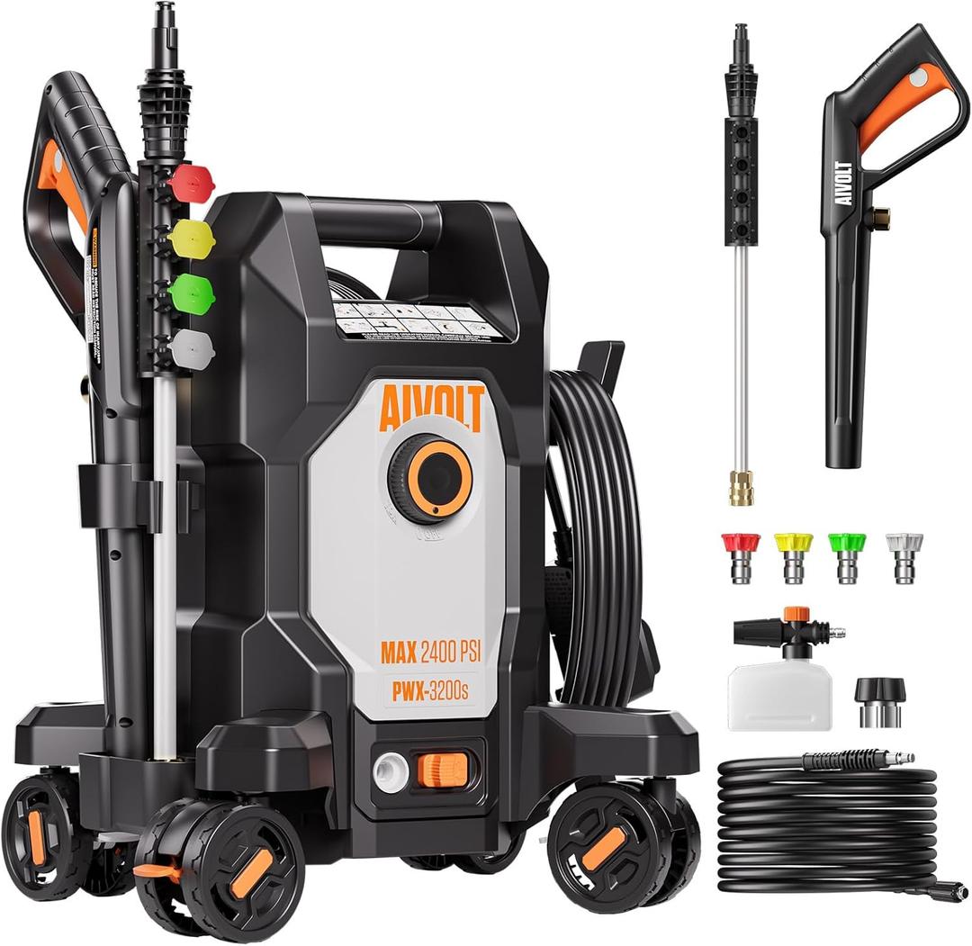 Power Washer, Pressure Washer with 4 Quick Connect Nozzles, High Pressure Cleaning Machine with Foam Cannon for Cars/Fences/Driveways/Patios/Home Cleaning