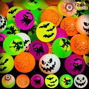JOYIN 24PCS Halloween Bouncy Balls, Glow in The Dark Bouncing Balls Eyeballs for Halloween Party favors Decorations, Halloween goodie bag fillers, Trick or Treating School Classroom Game Prizes