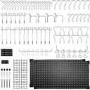 100PCS Pegboard Accessories Organizer Kit,Paper Towel Holder,Closet Organizers and Storage - Easy Storage and Organization for Garage, Workbench,Shelves,Tools.(12x24 Inch Panels with Hooks)