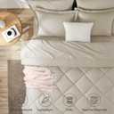 CozyLux King Size Comforter Set Oatmeal - 7 Pieces Bed in a Bag King, Luxury Soft Bed Set for All Seasons, Bedding Set with Down Alternative Comforter, Sheets, Pillowcases & Shams