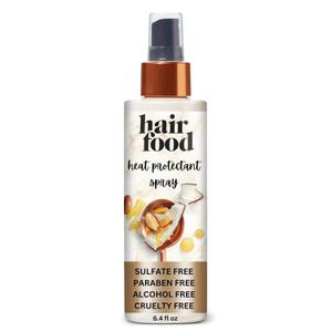 Hair Food Coconut & Argan Oil Heat Protectant Leave-In Spray for All Hair Types, 450F Heat Protection, Sulfate-Free, Paraben-Free, Dye-Free, Alcohol-Free, Adds Shine, 6.4 Fl Oz