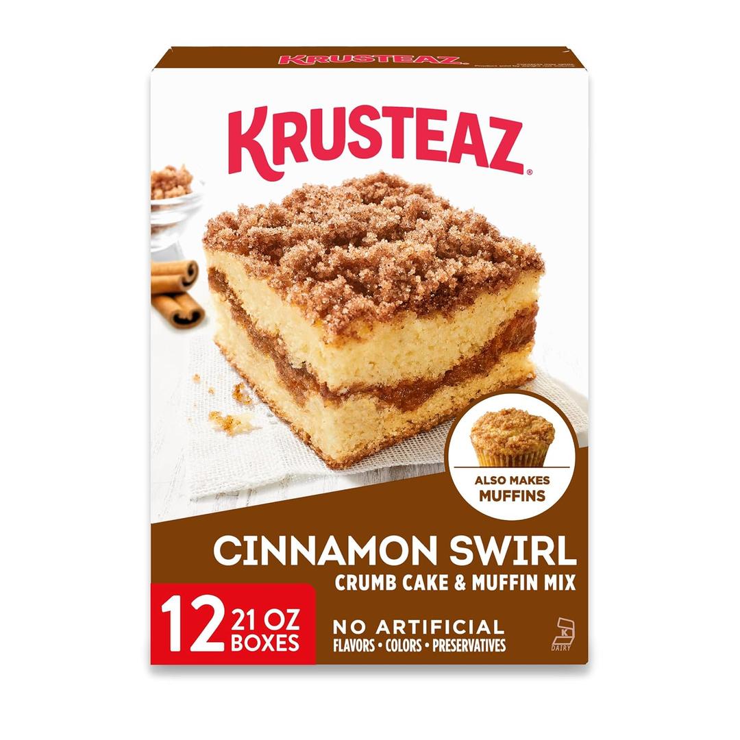 Krusteaz Cinnamon Swirl Crumb Cake & Muffin Mix, 12 Count (Pack of 1)