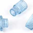 Vixdonos Glass Candlestick Holders Tealight Candle Holders for Table Centerpieces, Wedding Decor and Dinner Party (6 Pcs, Light Blue)