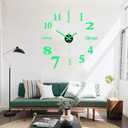 DIY Wall Clock Silent Frameless Wall Clocks Battery Operated 19.7 Inch Luminous Acrylic Wall Clock Sticker Modern Wall Clocks for Living Room Kitchen Bedroom Office (M)
