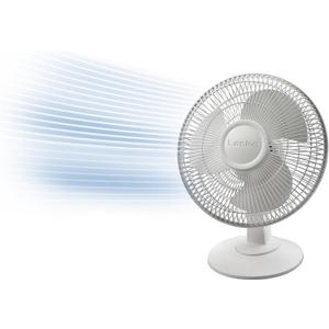 Lasko 12" Oscillating Table Fan for Home, Offices, Bedrooms, Living Rooms, 3-Speeds, Widespread Oscillation, Tilt-Back Fan Head, Portable, White, 2012