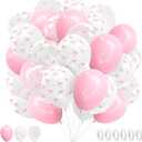 27 Pack 12 Inch Pink Latex Bow Balloons - Elegant Bachelorette Party Decorations for Birthdays, Weddings, Engagements and Coquette Themed Events