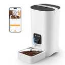 PAPIFEED Automatic Cat Feeder 6L 2.4G WiFi Smart Pet Feeder with Camera & Two-Way Audio, Adjustable Angle, Easy to Clean Detachable Feeding Schedule 1-10 Meals Per Day for Cats & Small Dogs - White