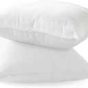 Elegant Comfort Set of 2 Throw Pillow Inserts with Poly-Cotton Shell Siliconized Fiber Filling - Sofa Bed and Couch Pillows - Indoor Decorative Pillows 12 x 12 Inch, Pack of 2
