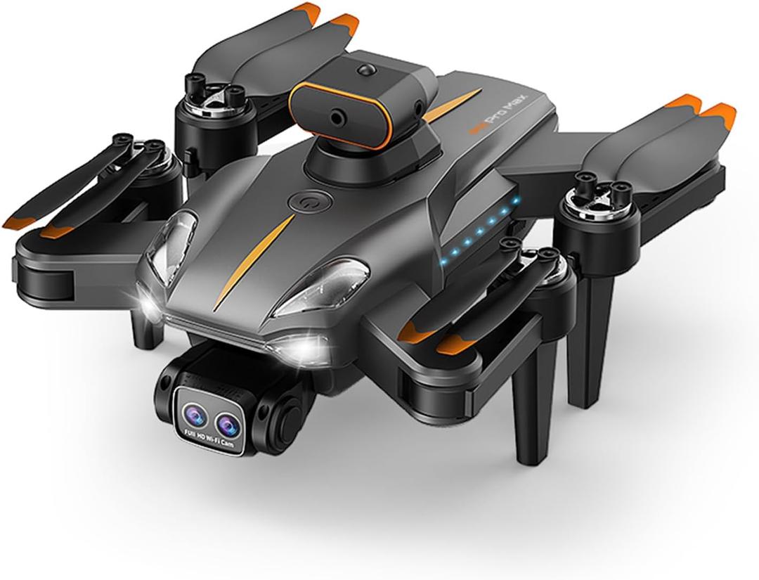 Remote Control Drone with 8K Dual Cameras Obstacle Avoidance Brushless Motor Auto Return Kids Adults Beginner Foldable 2.4GHz RC Quadcopter Toy (Black)
