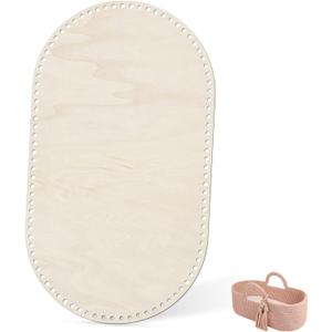 Moses Basket Wooden Base 10mm Hole, HSSZXFR Oval Shape Moses Basket Base for Crochet 76 * 43 * 0.5cm(30x17x0.2), for DIY Crochet Knitting Laundry Baskets Pet Bed Wall Decorations