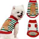 Dog Sweaters Pet Christmas Knitted Sweater Gingerbread Girl Jumper Coat for Puppy Sweaters Warm Outfit for Dog Cat (M)