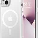 Thomo Strong Magnetic for iPhone 13 Case & iPhone 14 Case [Compatible with Magsafe] Translucent Matte Slim Shockproof Women Girl Anti-Fingerprint Protective Case for iPhone 14/13 6.1", Frosted White