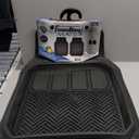 CAR PASS Heavy Duty Rubber Car Mats, Deep-Dish 2-Piece Car Floor Mats Front Only, All Weather Protection Universal Trim-to-Fit for SUVs Trucks Sedans, Waterproof Anti-Slip, Black