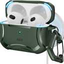 ESR for AirPods 3rd Generation Case, Compatible with AirPods 3rd Gen (2021), Compatible with MagSafe, Powerful Drop Protection, Magnetic Lid, Cyber Series, Green