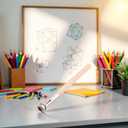 1pc Wood Color Wooden Pencil Extenders,Art Pencil Lengthener Crayon Extension with Aluminum Handle for School Office Supplies,Holders,Desk Supplies Holders and Dispensers