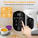 BEAR 2024 Baby Food Maker | One Step Baby Food Processor Steamer Puree Blender | Auto Cooking & Grinding | Baby Food Puree Maker with Self Cleans | Touch Screen Control, White