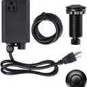 Garbage Disposal Air Switch Kit Single Outlet Sink Top Waste Disposal Long Stainless Steel Black On/Off Air Button Food and Waste Disposals Part by Etoolcity