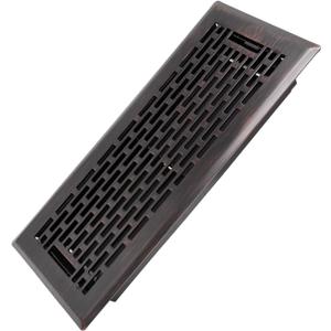 4x10 Inches Heavy Duty Walkable Floor Register - Easy Adjust Air Supply Lever Decorative Floor Vent Covers - Boston Design Vent Covers for Home - Oil Rubbed Bronze