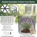 3Pack 17x14 Inch Galvanized Wire Plant Protectors -9Pcs Mesh Cages with Stakes & Zip Ties, Chicken Wire Cloches for Rabbits Squirrels, Garden Vegetable Seedling Protection
