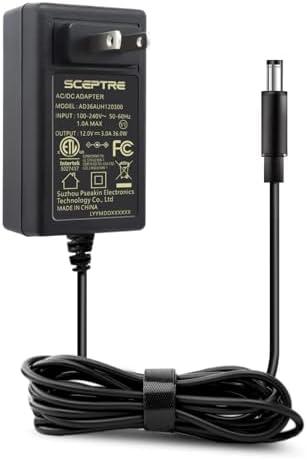 Kado Power Adapter 12V-3A AC/DC Power Cord Genuine Parts Made for Sceptre Monitor C248W-1920RN E205W-16003R E225W-19203R E248W-19203R E248B-FPT168 E275B-FPT165 E275W-FPT E275W-19203R Series