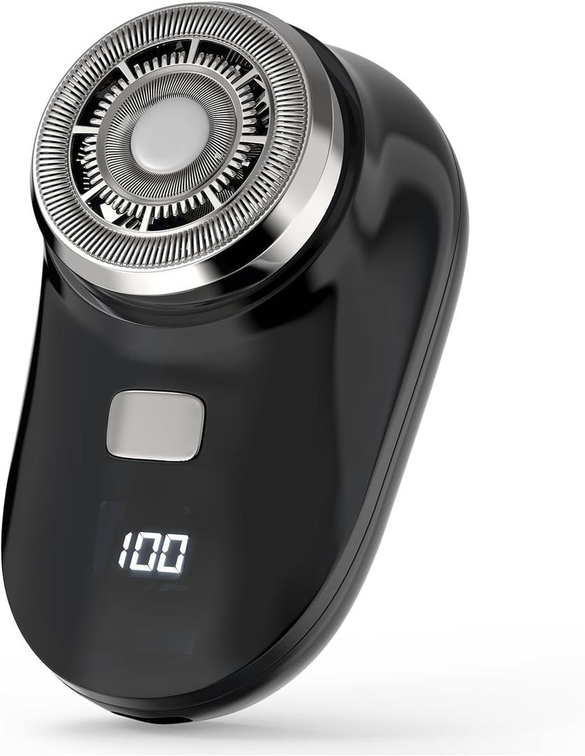 Mini Electric Shaver, Portable Travel Razor for Men, Cordless USB-C Fast Rechargeable Electric Shavers, LED Battery Display Face Shavers for Wet/Dry Shaving Black Mini Electric Shaver, Portable Travel Razor for Men, Cordless USB-C Fast Rechargeable Electric Shavers, LED Battery Display Face Shavers for Wet/Dry Shaving Black