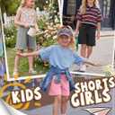 3 Pack Girls' Bermuda Long Shorts 5-14Y | Bermuda Shorts, Athletic, Long Short, Drawstring, Sweatshorts Pocket, for Summer, Casual, for Girls, Kids, Teen, 5-14Y