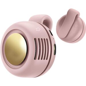 Portable Clip-On Fan, Mini USB Rechargeable 360 Rotatable Fan, 3-Speed Silent Mini Bladeless Fans (Pink)