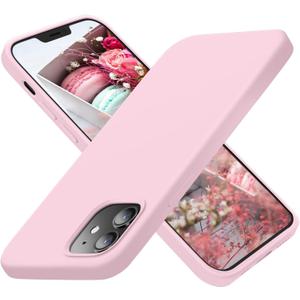 Cordking Designed for iPhone 12 Case, Designed for iPhone 12 Pro Case, Silicone Shockproof Phone Case with [Soft Anti-Scratch Microfiber Lining] 6.1 inch, Chalk Pink