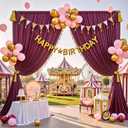 10ftx15ft Burgundy Backdrop Curtains for Parties, Wrinkle Free Polyester Burgundy Photo Backdrop Drapes 2 Panels 15 ft Long Back Drop Cloth for Wedding Birthday Photography Background Party