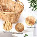 Barydat Small Wicker Basket with Handle Flower Girl Baskets Oval Willow Woven Braided Gift Basket for Weddings Picnic Baby Shower Home Garden Decor(6 Pcs, Khaki,9" x 7" x 4")