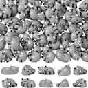 Seenelling 50 Pcs Mini Raccoon Figurine Bulk Resin Miniature Tiny Animals Figures Small Little Cute Raccoon Home Decor for Cabin Lodge Rustic Cake Toppers Desktop Home Decor(Sleep)