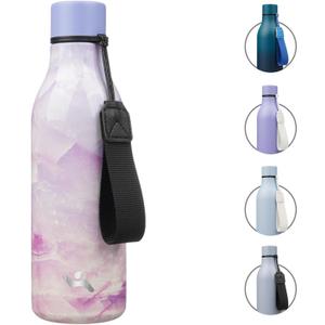 Insulated Water Bottle with Strap,18 oz Double Wall Stainless Steel Vacuum Bottles Metal Water Flask,Dawn