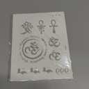 Om Aum Hinduism Buddhism Jainism Yoga Symbol Temporary Tattoo Water Resistant Fake Body Art Set Collection - Brown (One Sheet)