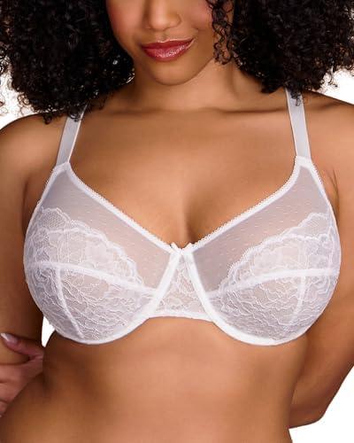 HSIA Minimizer Bras for Women Enchante Full Coverage Underwire Bras Plus Size Lifting Floral Lace Bra for Heavy Breast