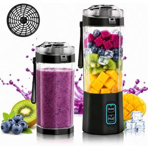 Portable Blender for Smoothies, 24 oz Cordless Personal Juicer Protein Shaker with Leakproof Lid, BPA Free, Rechargeable, Mini Licuadora Portatil for Kitchen Outdoor Traveling Camping Gym Fitness