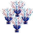 AceOrbit 4 Pcs 4th of July Table Centerpiece Metallic Foil Spray 250th Anniversary Patriotic Red White Blue Star Decorations Burst Table Centerpieces for Independence Day Memorial Day Party Decor
