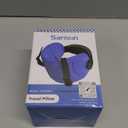 Travel Pillows for Airplanes, Airplane Pillow for Long Flight, Airplane Head Strap with Sleep Eye Mask, 360 Support Headrest for Car Trip, Travel Essentials Stop Bobblehead, Mottled Blue