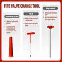 Tire Valve Stem Quick Replacement Tool Kit51025, Valve Stem Installation Tool for Cars, Trucks,ATVs,etc. with 4PCS TR413 Valve Stems.