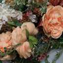 2 Pack Artificial Peony Flower Garland - 6ft Silk Peony Garland Flower Vine Silk Roses Flowers for Wedding Arch Party Table Decor (Orange)