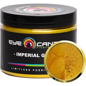 Eye Candy Pigments Premium Gold Mica Powder - Imperial Gold (50gr) - for Epoxy, Resin, Soap, Paint, Woodworking, Acrylic Pouring, Bath Bombs, Fishing Lures - DIY Arts and Crafts Additive