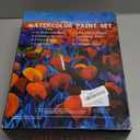 Painting Supplies Set, 49 Pieces Watercolor Painting Kit with Wooden Tabletop Easel, Includes Watercolor Paints, Brushes, Palette, Canvas Panels and Painting Pads, for Artists, Student, Adults, Kids