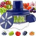 Electric Grape Peeler, Automatic Garlic & Cherry Tomato Peeler, Upgraded 6-Blade Cordless Fruit & Vegetable Skin Remover, Fast & Easy-Peel Kitchen Tool for Home, Camping, Picnics & Parties (blue)
