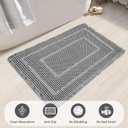 BULULOM Bathroom Runner Rug Super Absorbent Non Slip Long Bath Mat Machine Washable Boho Bathroom Rugs Quick Dry Rug Runners for Hallway Bedroom Laundry Room,Grey, 2'x 6'(24" x 72")