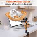 FAHKNS Cat Desk Bed, Adjustable Height, 360 Rotating cat Desk Bed,Cat Hammock for Desk Window, Supports up to 45lbs