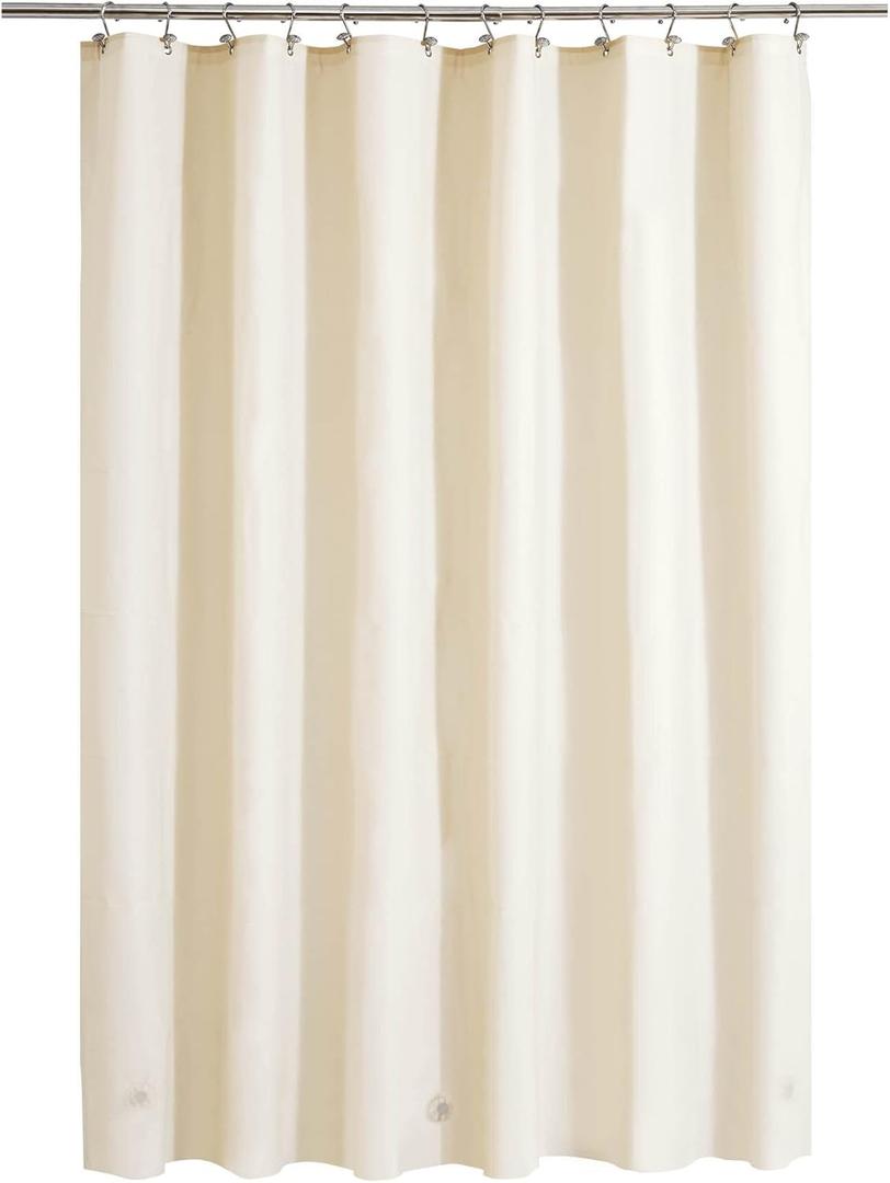 Barossa Design Beige Shower Curtain Liner - Premium PEVA, BPA & PVC Free, No Chemical Smell, Lightweight Standard Size Shower Curtain with 3 Magnets, Metal Grommets - Beige (72"W x 72"L (Pack of 1))