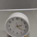 SHISEDECO Alarm Clock with Backlight, 4.5 inches Bedside Analog Non-Ticking Silent Small Deskclock with Arabic Numerals, Battery Operated Round Tableclock for Living Room, Bedroom (White)