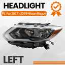 Headlights Assembly Compatible with 2017-2020 Nissan Rogue W/LED DRL(Driver Left Side)