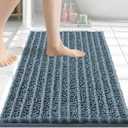 Arotive Luxury Bathroom Rugs 30x17, Extra Soft Thick Absorbent Shaggy Chenille Bath Rugs, Non-Slip Machine Wash Dry, Bath Mats for Bathroom Floor, Tub and Shower, Home Decor Accessories, Smoky Gray