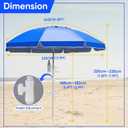 Northroad 8ft Large Beach Umbrella w/Sand Anchor Vent Tilt, Heavy Duty High Wind Patio Umbrellas w/Carry Bag,UV 50+ Sun Protection Portable Sunshade Umbrellas for Garden Pool Backyard