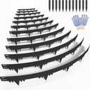 Metal Landscape Edging Border 12 Packs 42'' L x 4.5'' H, Galvanized Steel Garden Edging Border with 12 Stakes, Hammer-in Lawn Edging for Landscaping, Flower Bed, Yard, Pathway, Tree Ring (42ft Total)